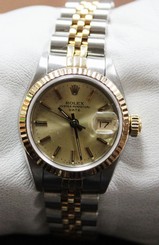 1985 Rolex Ladies Datejust 18K Gold / Steel Champagne Dial 69173 1 yr warranty