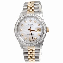 Rolex DateJust Jubilee Diamond Watch 18k/Steel Band Mens Excellent 2 Tone 2.2 Ct