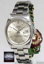 Rolex Vintage Date Stainless Steel Silver Dial Mens Automatic Watch 1500