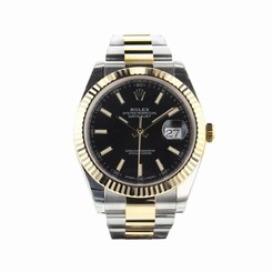 New 2016 Rolex Datejust II black dial steel and 18K yellow gold 41mm 126333 SALE