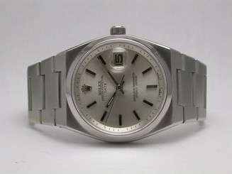 ROLEX 1530 OYSTER PERPETUAL DATE VINTAGE SS SILVER DIAL 36MM AUTO MEN'S WATCH