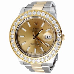 Men's Diamond 2 Tone Rolex DateJust 18K Gold / Stainless Steel 5.26Ct 41mm Watch 845960002370