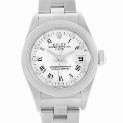 Rolex Date White Dial Oyster Bracelet Steel Ladies Watch 69160