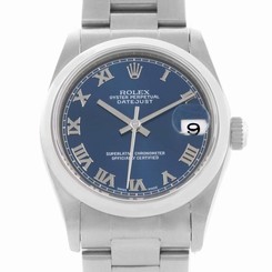 Rolex Midsize Datejust Blue Roman Dial Ladies Steel Watch 78240