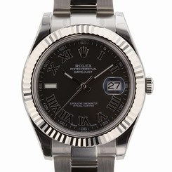 NEW 2016 ROLEX Datejust II 41mm Steel 18K Gold Bezel Black Roman Watch 116334 683498458203