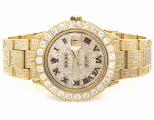 Gold Stainless Steel Rolex Datejust Oyster 40 MM Dial Diamond Watch with 11 Ct