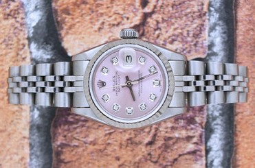 Classic Ladies Pink Diamond Dial Rolex Oyster Perpetual Datejust - Rolex Paper