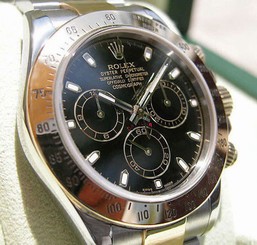 Rolex DAYTONA 116523 Mens Steel & 18K Yellow Gold Oyster Black Index Dial 40MM 845960053839