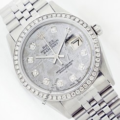 Used Rolex Men's Steel Datejust 16014 Meteorite Diamond Dial/Diamond Bezel