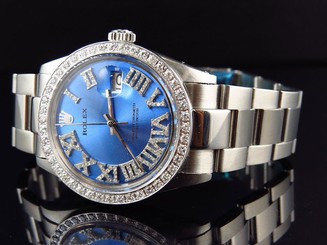 Mens Stainless Steel Rolex Datejust Jubilee 36 MM with Roman Number Watch 3.0 Ct