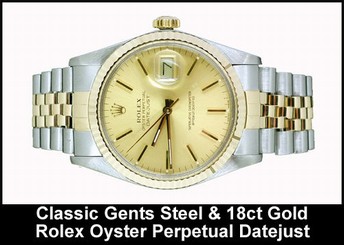 Classic Gents Steel & 18k Yellow Gold Rolex Oyster Perpetual Datejust.
