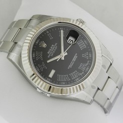 ROLEX MENS DATEJUST II BLACK 18K GOLD AUTOMATIC SWISS 41mm WATCH 116334 R: $9100 683498458203