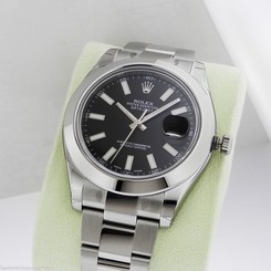 Rolex Datejust II 41mm Stainless Steel Black Index Dial 116300 Ret: $7,150