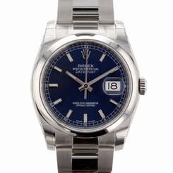 NEW Rolex Datejust Steel Blue Stick Dial Oyster Mens Watch 116200 BLSO Box Paper