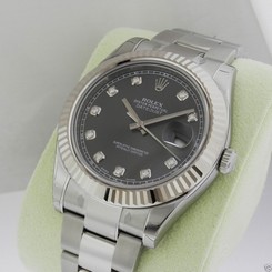 ROLEX MENS DATEJUST II RHODIUM DIAMOND DIAL AUTO SWISS 41mm WATCH 116334 R$11050 683498458203