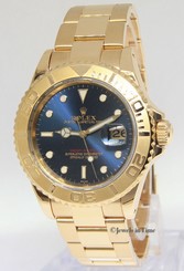 Rolex Yacht-Master 18k Yellow Gold Blue Dial Automatic Mens Watch 16628