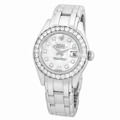 ROLEX 18K White Gold Masterpiece Pearlmaster 80299 Factory Diamonds Box MINTY