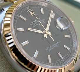 MENS ROLEX DATEJUST 116233 SS/18K YG BLACK STICK DIAL JUBILEE BRACELET 36MM NEW