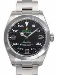 Rolex AIR KING 116900 Mens Stainless Steel Oyster Black Arabic Dial 40MM