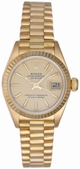 Rolex Ladies President 18k Yellow Gold Watch 69178 Champagne Dial