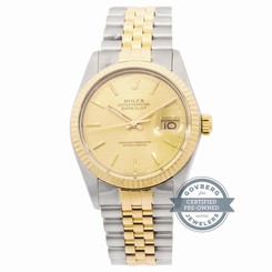 Rolex Datejust 16013 Auto 36mm Steel Yellow Gold Mens Jubilee Bracelet Watch