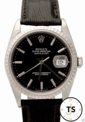 Fake AAA  Rolex Datejust Automatic Stainless Steel Black Dial 36mm 16234 