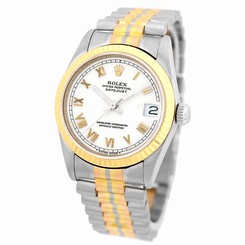 ROLEX 18K Tridor White, Rose, Yellow Gold 31mm President Datejust 68279 Warranty