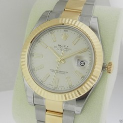Rolex 116333 DateJust II Yellow Gold & Steel 41mm Ivory dial B&P Retail $11,650