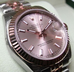 BRAND NEW ROLEX MIDSIZE SS/18K ROSE GOLD PINK STICK DATEJUST JUBILEE BRAC 178271