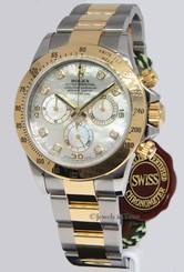 Rolex Daytona 18k Yellow Gold/Steel MOP Diamond Dial Mens Watch BoxPapers 116523 845960053839