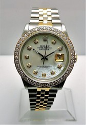 Rolex Oyster Perpetual Datejust 2Tone Custom Diamond Bezel & Dial 36mm automatic