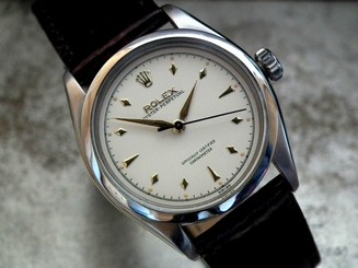 STUNNING 1953 ROLEX OYSTER PERPETUAL SEMI-BUBBLEBACK GENTS VINTAGE WATCH