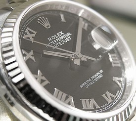 MENS ROLEX DATEJUST 116234 SS/18K WHITE GOLD BLACK ROMAN DIAL JUBILEE 36MM - NEW 845960035095