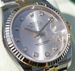 Fake AAA MENS ROLEX DATEJUST 116233 SS/18K YELLOW GOLD SILVER DIAMOND DIAL JUBILEE - NEW Watch