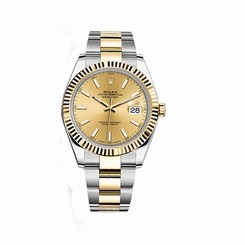 New Rolex Datejust II champagne dial steel and 18K yellow gold 41 mm 126333 chio