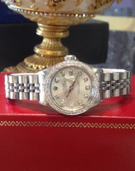 Ladies ROLEX Oyster Perpetual Datejust Diamonds Stainless Steel Watch