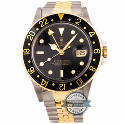 Rolex Vintage GMT Master 16753 Auto 40mm Steel Yellow Gold Mens Jubilee Watch
