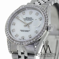 Fake AAA Diamond Rolex Datejust 16234 36mm Mother of Pearl Dial  Stainless Steel Watch Watch