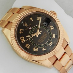 Rolex Sky Dweller 326935 Oyster Perpetual Rose Gold Chocolate Dial Retail:$48850