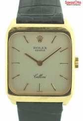 ROLEX Cellini 4131 18K Yellow Gold Black Alligator Strap Luxury Women's Watch