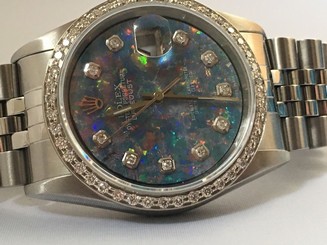 Rolex mens diamond Dial & Diamond Bezel 36mm Datejust automatic No Holes watch