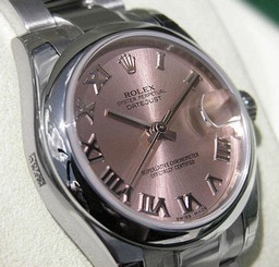 *NEW* ROLEX MIDSIZE STAINLESS STEEL PINK ROMAN OYSTER DATEJUST #178240