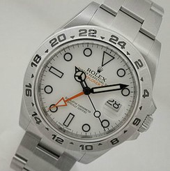 Rolex EXPLORER II 216570 Mens Stainless Steel Oyster White Dial 24HR Bezel 42MM