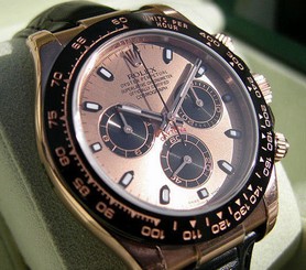 MENS ROLEX DAYTONA 116515LN 18K EVEROSE GOLD PINK CHAMPAGNE BLACK BEZEL - NEW