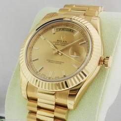 Rolex Day-Date II President 41mm 218238 Champagne Index Dial Ret: $34,850