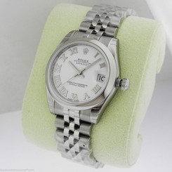 Rolex 178240 31mm Datejust  Steel White Roman Jubilee COMPLETE Retail: $6,300