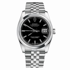 NEW Rolex Datejust Steel Black Stick Jubilee Mens Watch 116200 BKSJ