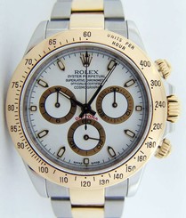 Rolex Cosmograph Daytona Yellow Gold & Steel White Dial 116523 - WATCH CHEST 845960053839