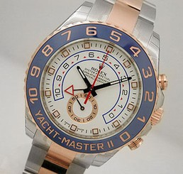 Rolex YACHTMASTER II 116681 Mens Steel & Pink Gold 44MM Blue Ceramic Bezel 845960058445