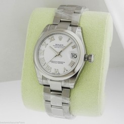 Rolex 178240 31mm Datejust Steel White Roman Oyster COMPLETE Retail: $6,200